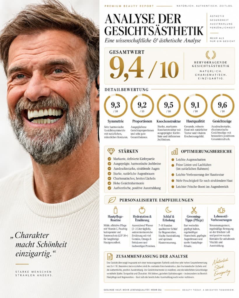 Gesichtsästhetik-Report mit Gesamtwert 9,4 von 10