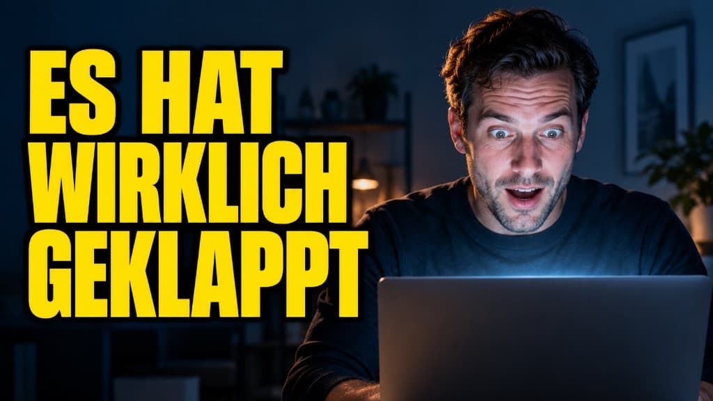 Klares Tutorial-Thumbnail mit Screen-Glow und drei Textzeilen