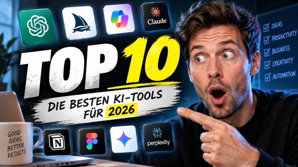 Überladenes Top-10-Thumbnail mit Icons, Face und Checklisten