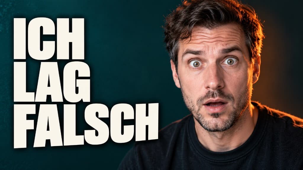 Klares Face-led Thumbnail mit drei Worten und Rim-Licht
