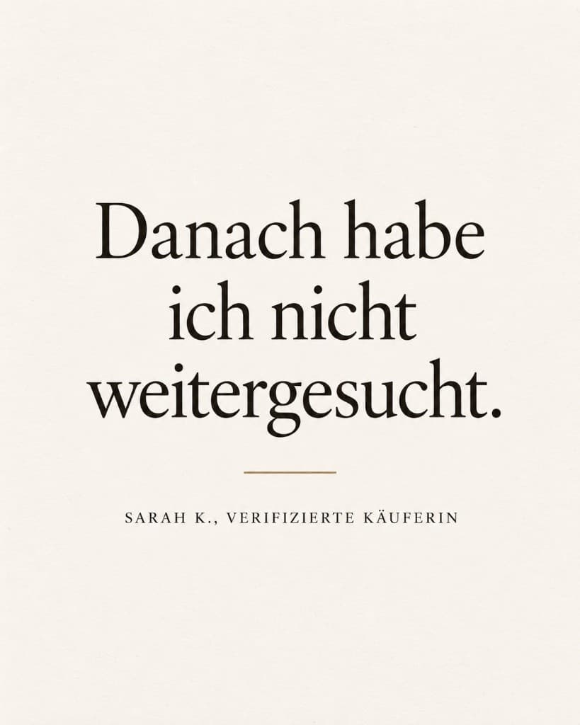 Typografische Testimonial-Ad mit Zitat und Attribution