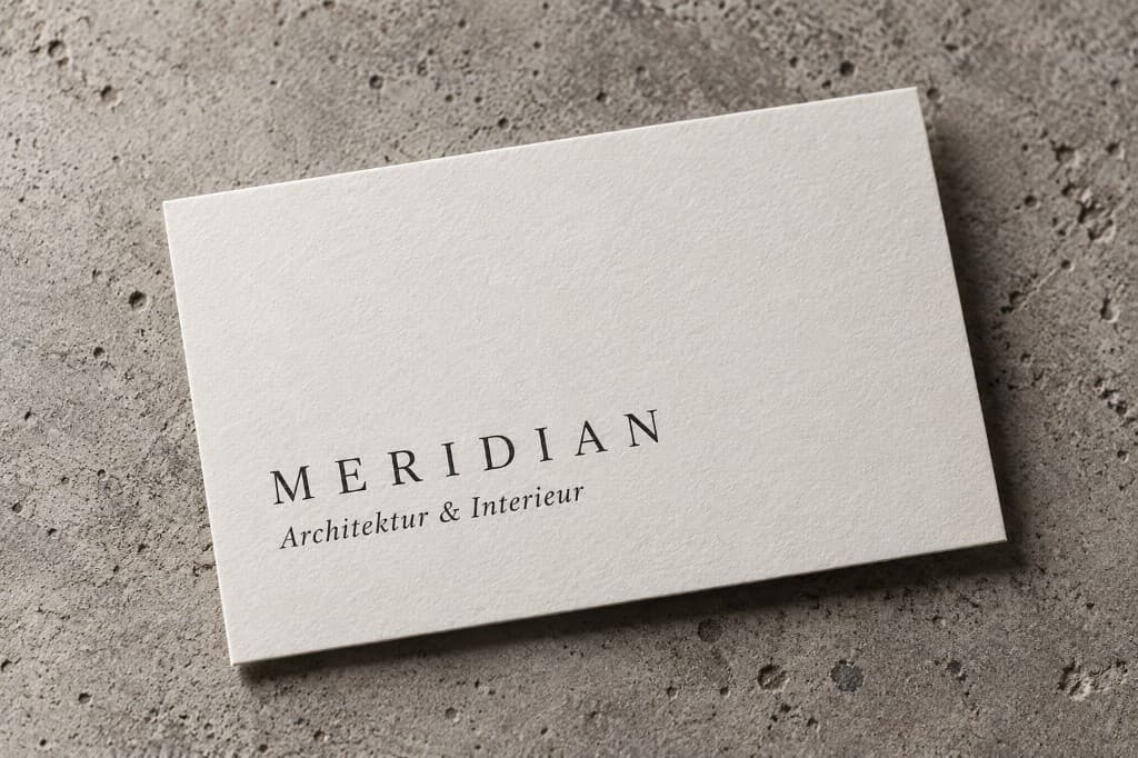 Zurückhaltende Meridian-Visitenkarte mit drei Zeilen